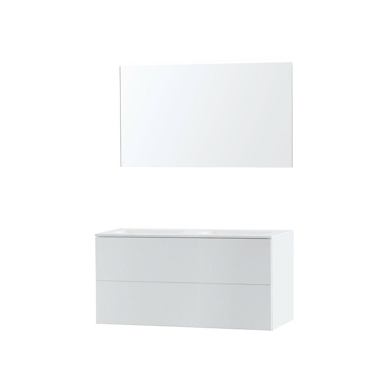 Meuble Puro duo blanc 120 solid molto avec miroir