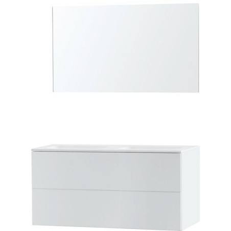 Meuble Puro duo blanc 120 solid molto avec miroir