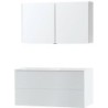 Meuble Puro duo blanc 120 solid molto avec armoire de toilette