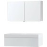 Meuble Puro duo coloris blanc 120 1 tiroir solid Puro avec armoire toilette
