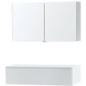 Meuble Puro duo coloris blanc 120 1 tiroir solid à poser avec armoire de toilette