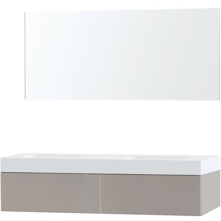 Meuble Puro duo coloris gris 160 1 tiroir solid Puro avec miroir