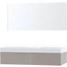 Meuble Puro duo coloris gris 160 1 tiroir solid Puro avec miroir