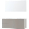 Meuble Puro duo coloris gris 140 marbre synthétique avec miroir