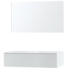 Meuble Puro duo coloris blanc 120 1 tiroir solid molto avec miroir