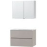 Meuble Molto 90 solid avec armoire de toilette coloris poudre gris