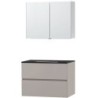Meuble Molto 90 bleue belge avec armoire de toilette coloris poudre gris