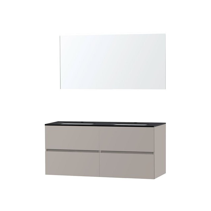 Meuble Molto 140 bleue belge avec miroir coloris poudre gris