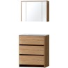 Meuble Molto sol Solo 90 solid avec armoire toilette coloris chêne massif