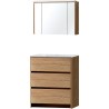 Meuble Molto sol Solo 90 porcelaine avec armoire toilette coloris chêne massif