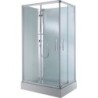 Cabine douche en verre 100-80 cm avec porte coulissante +thermostat coin gauche