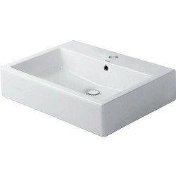 Duravit lavabo VERO 50 cm + plage robinet + trous robinet coloris blanc