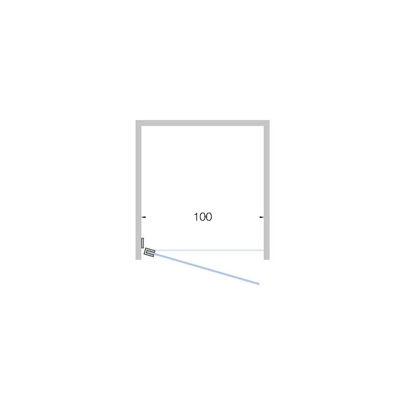 Porte pivotante niche CLOSE - 100 cm h 200 cm chrome-clair