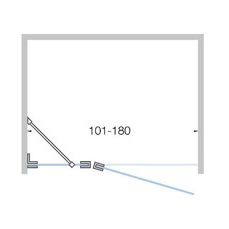 Porte pivotante avec parti fix niche CLOSE 101-180cm h 200cm chrome-clair