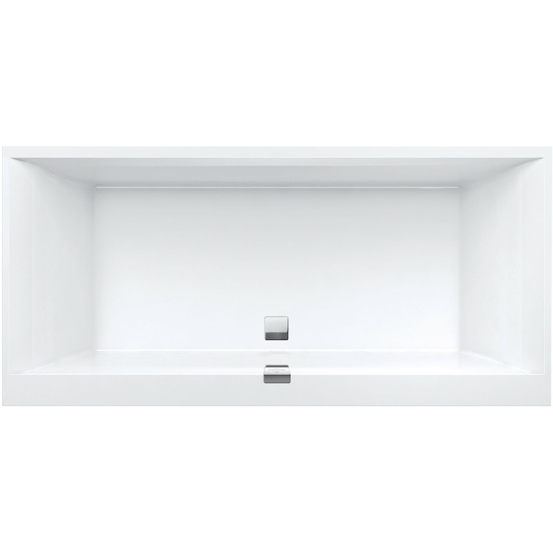 Villeroy & Boch bain quaryl square edge 12 190X90cm inclusif pieds +vidage automatique coloris blanc