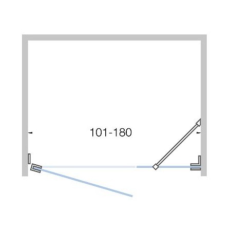 Porte pivotante avec paroi annexe niche CLOSE 101-180cm h 200cm chrome-clair