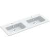 Lavabo double ALANO 122x46cm porcelaine coloris blanc