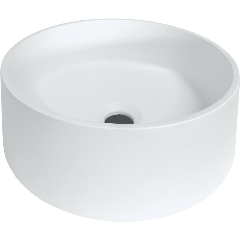 Lavabo à poser COMBO/MOLTO/PURO rond 36 cm marbre sans trop-plein coloris blanc