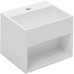 Cosmic lavabo COMPACT avec espace de rangement + trou 32,5 cm cristal plant blanc