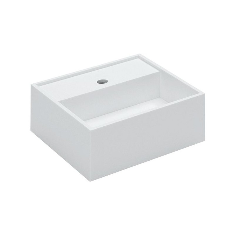 Cosmic lavabo COMPACT avec trou 40 cm cristal plant blanc