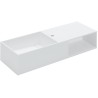 Cosmic lavabo COMPACT avec espace de rangement + trou 100X40 cm cristal plant blanc