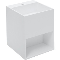 Cosmic lavabo COMPACT avec espace de rangement + trou 40X50 cm cristal plant blanc