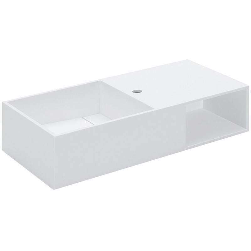 Cosmic lavabo COMPACT avec espace de rangement + trou 80X40 cm cristal plant blanc