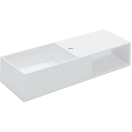 Cosmic lavabo COMPACT avec espace de rangement sans trou 100X40 cm cristal plant blanc