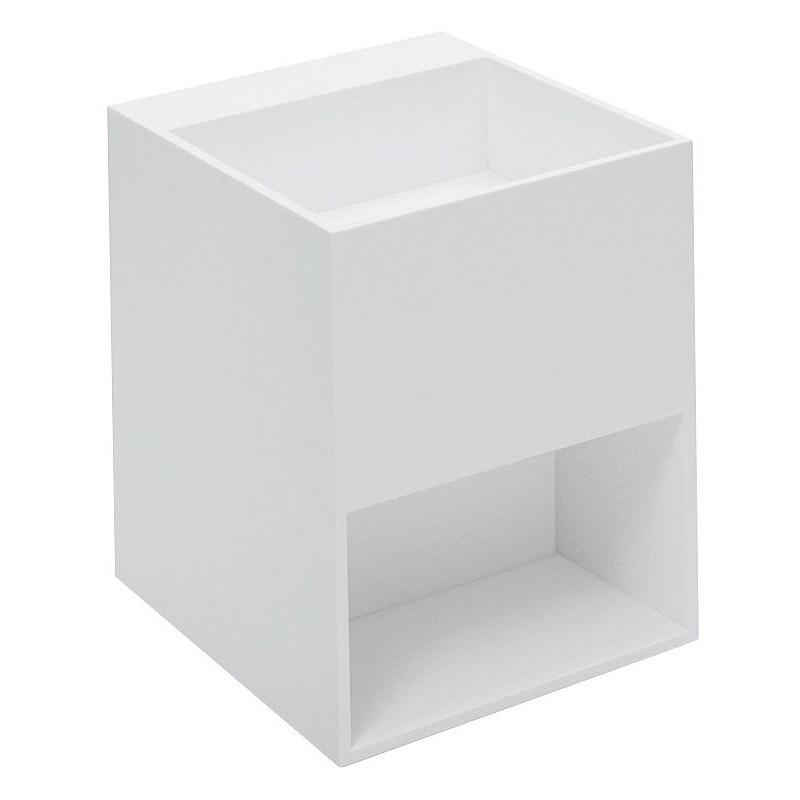 Cosmic lavabo COMPACT avec espace de rangement sans trou 40X50 cm cristal plant blanc