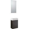 Lave-mains puro mini 1 porte coloris wenge 40 cm solid avec miroir/éclairage