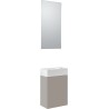 Lave-mains puro mini 1 porte coloris gris 40 cm solid avec miroir/éclairage