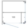 Porte pivotante avec paroi annexe+paroi laterale CLOSE -100cm h 200cm blanc mat-en verre clair