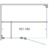 Porte pivotante avec parti fix+ paroi laterale CLOSE -180cm h 200cm blanc mat-clair