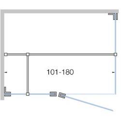 Porte pivotante avec parti fix+ paroi laterale CLOSE -180cm h 200cm chrome-timeless