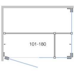 Porte pivotante avec paroi annexe+paroi laterale CLOSE -180cm H 200cm inox-clair