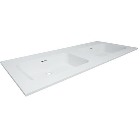 Tablette COMBO/MOLTO/PURO 120x50cm 2 lavabo solid coloris blanc