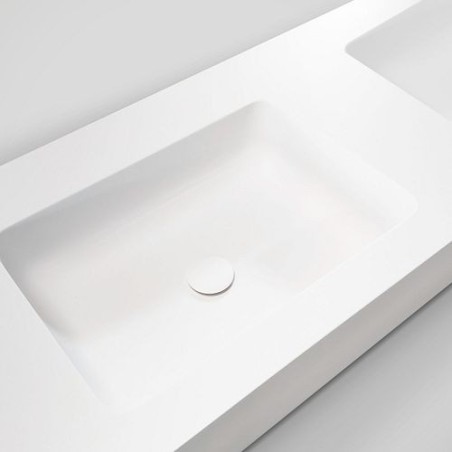 Tablette TAILOR TOP double lavabo gauche FRS 160cm solid XONYX coloris blanc