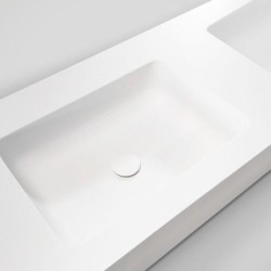Tablette TAILOR TOP double lavabo droite FLS 200cm solid XONYX coloris blanc