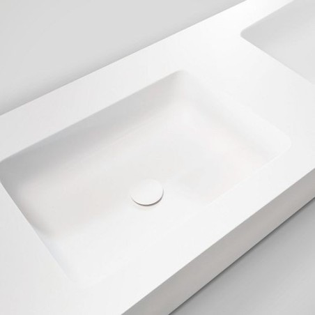 Tablette TAILOR TOP double lavabo droite FLS 200cm solid XONYX coloris blanc