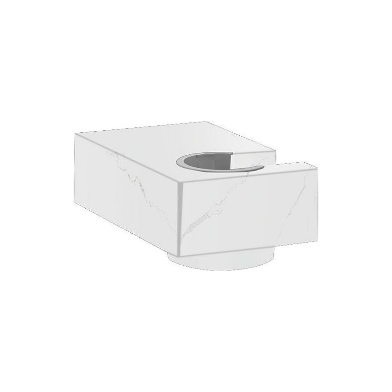 Tablette marbre céramique PURO lavabo S gauche L140 H10 sans trou robinet coloris blanc calacatta