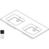Tablette marbre céramique PURO lavabo S double L120 H1,2 sans trou robinet coloris blanc calacatta