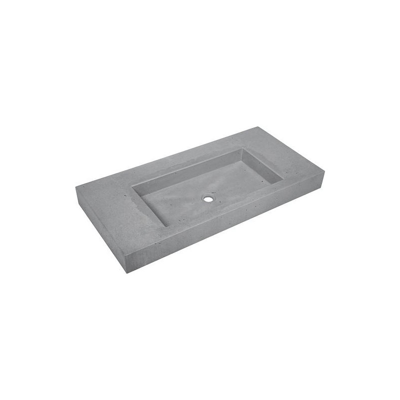 Tablette BRIQ 90cm 1 lavabo sans trou robinet/trop-plein beton