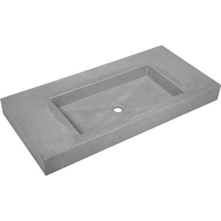 Tablette BRIQ 90cm 1 lavabo sans trou robinet/trop-plein beton