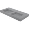 Tablette BRIQ 140cm 2 lavabo +trou robinet sans trop-plein beton