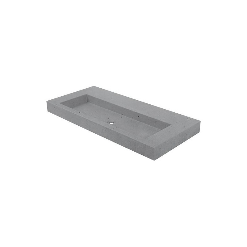 Tablette BRIQ 140cm 1 lavabo sans trou robinet/trop-plein beton