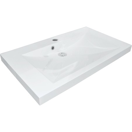 Tablette marbre artificiel CITY 80x40,6 1 lavabo coloris blanc