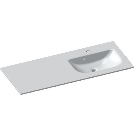 Tablette FORM/ALANO 120cm 1 lavabo droite marbre de synthése coloris blanc