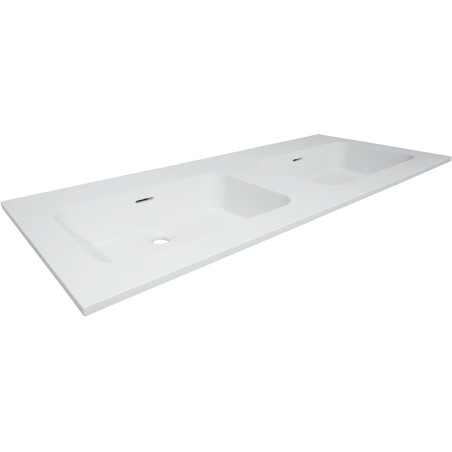 Tablette COMBO/MOLTO/PURO 160x50cm 2 lavabo solid coloris blanc