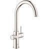 Grohe mitigeur cuisine Red duo FG + boiler m-size supersteel