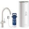 Grohe mitigeur cuisine Red duo FG + boiler l-size supersteel